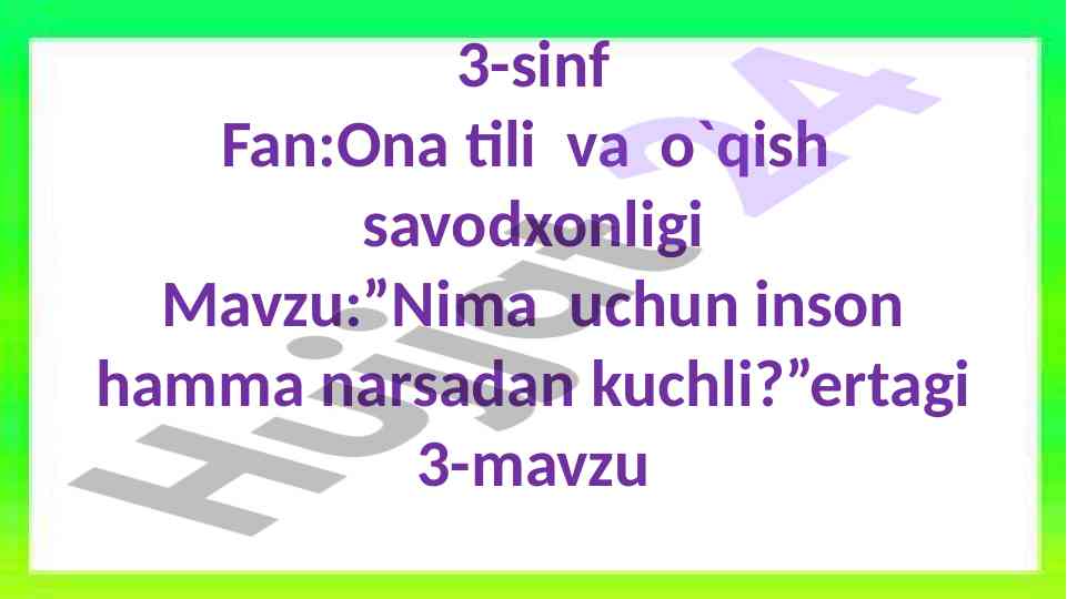 Nima uchun inson hamma narsadan kuchli