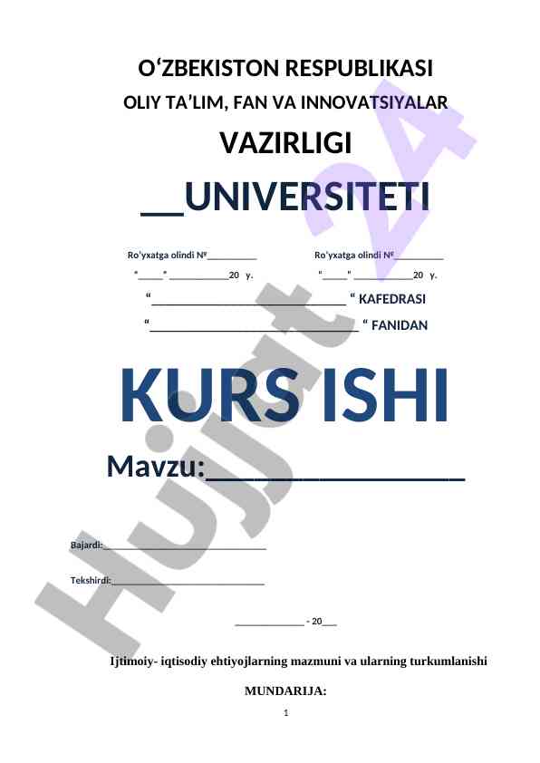 Ijtimoiy-Iqtisodiy Ehtiyojlar Mazmuni