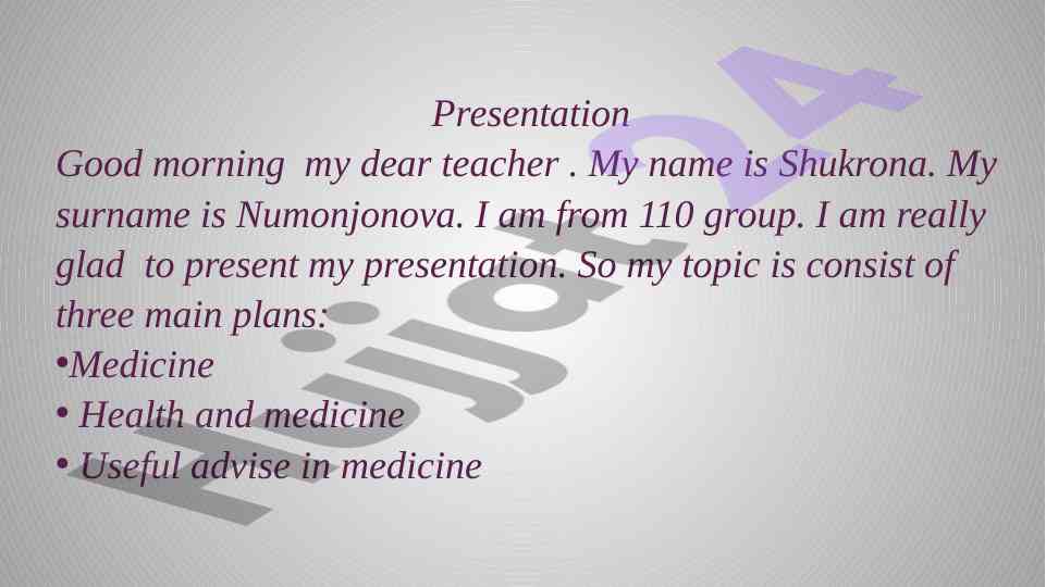 Medicine health and useful advice in medicine