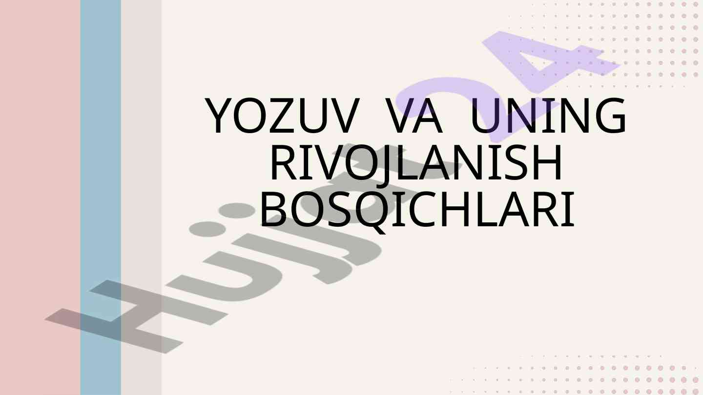 Yozuv va uning rivojlanish bosqichlari tahlili