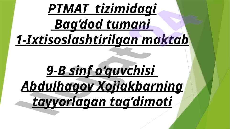 Teleskop optik jism haqida taqdimot