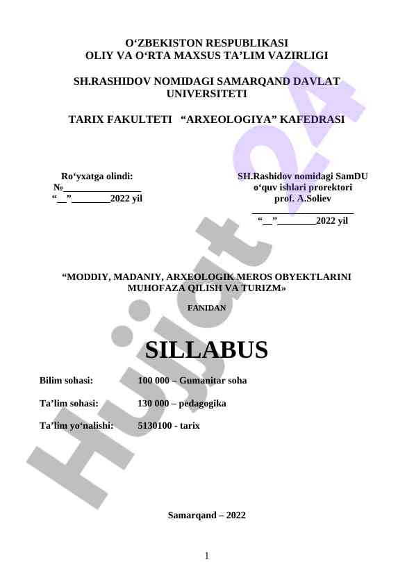 Moddiy madaniy meros obyektlarini muhofaza qilish