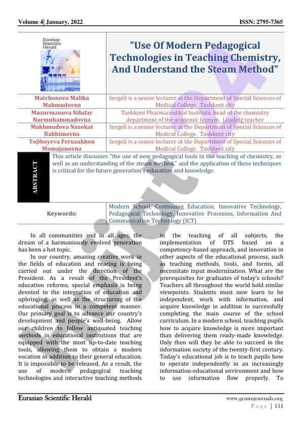 Modern pedagogical technologies in education