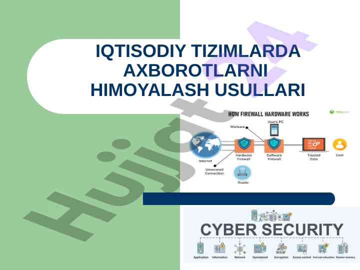Axborotlarni himoyalash usullari bo‘yicha tahlil