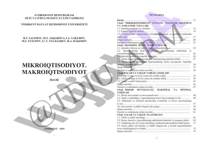 Mikroiqtisodiyot va makroiqtisodiyot darsligi