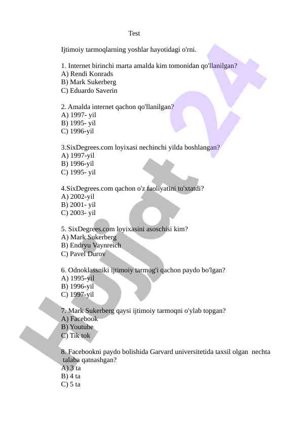 Ijtimoiy tarmoqlarning yoshlar hayotidagi o'rni