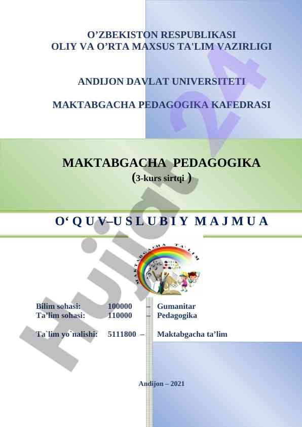 Maktabgacha pedagogika o‘quv-uslubiy majmua
