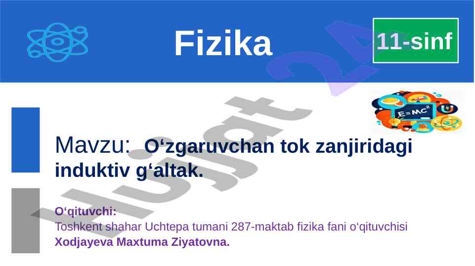 O'zgaruvchan tok zanjiridagi induktiv g'altak