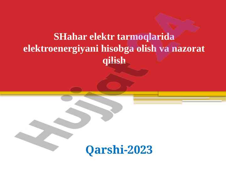 Energiya nazorati va hisobga olish tizimlari