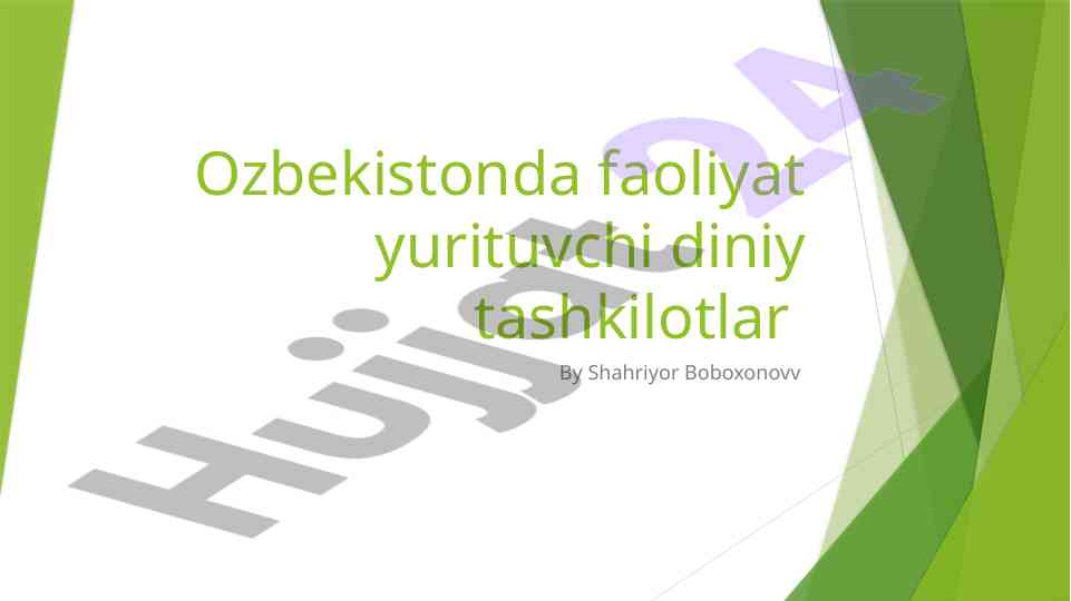 Ozbekistondagi diniy tashkilotlar haqida ma’lumotlar