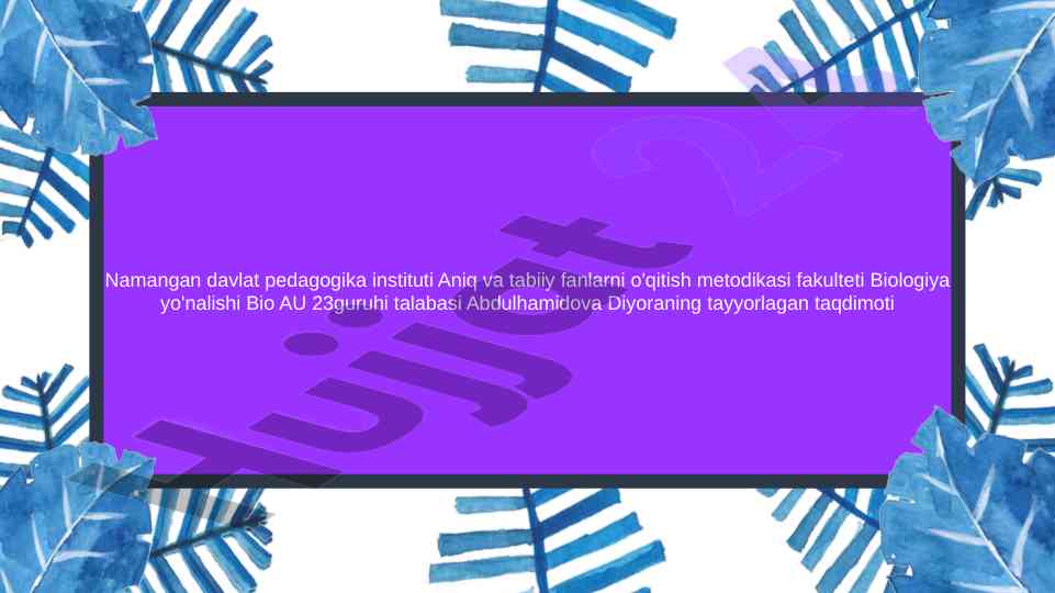 Mozaikalilik biologiyada genetik farqlilik taqdimoti