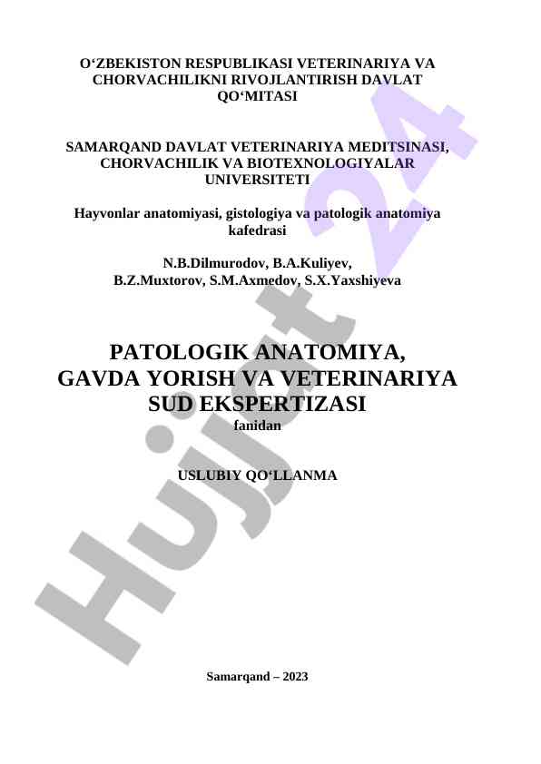 Patologik anatomiyaga oid uslubiy qo‘llanma