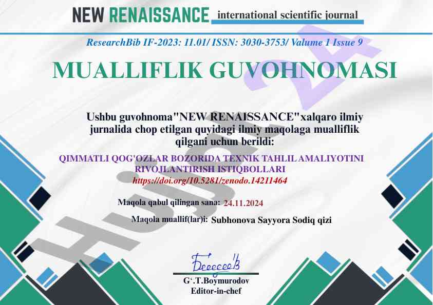 Qimmatli qog'ozlar bozorida texnik tahlil rivoji
