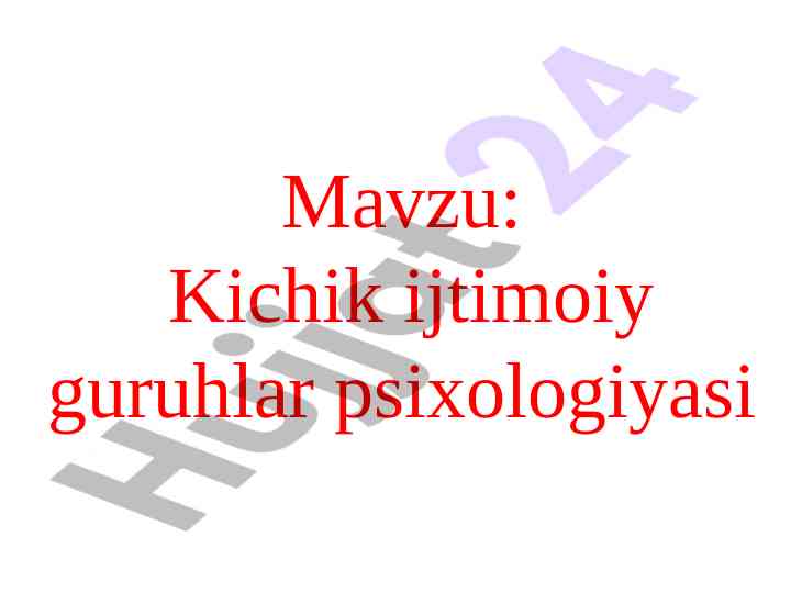 Kichik ijtimoiy guruhlar psixologiyasi tahlili