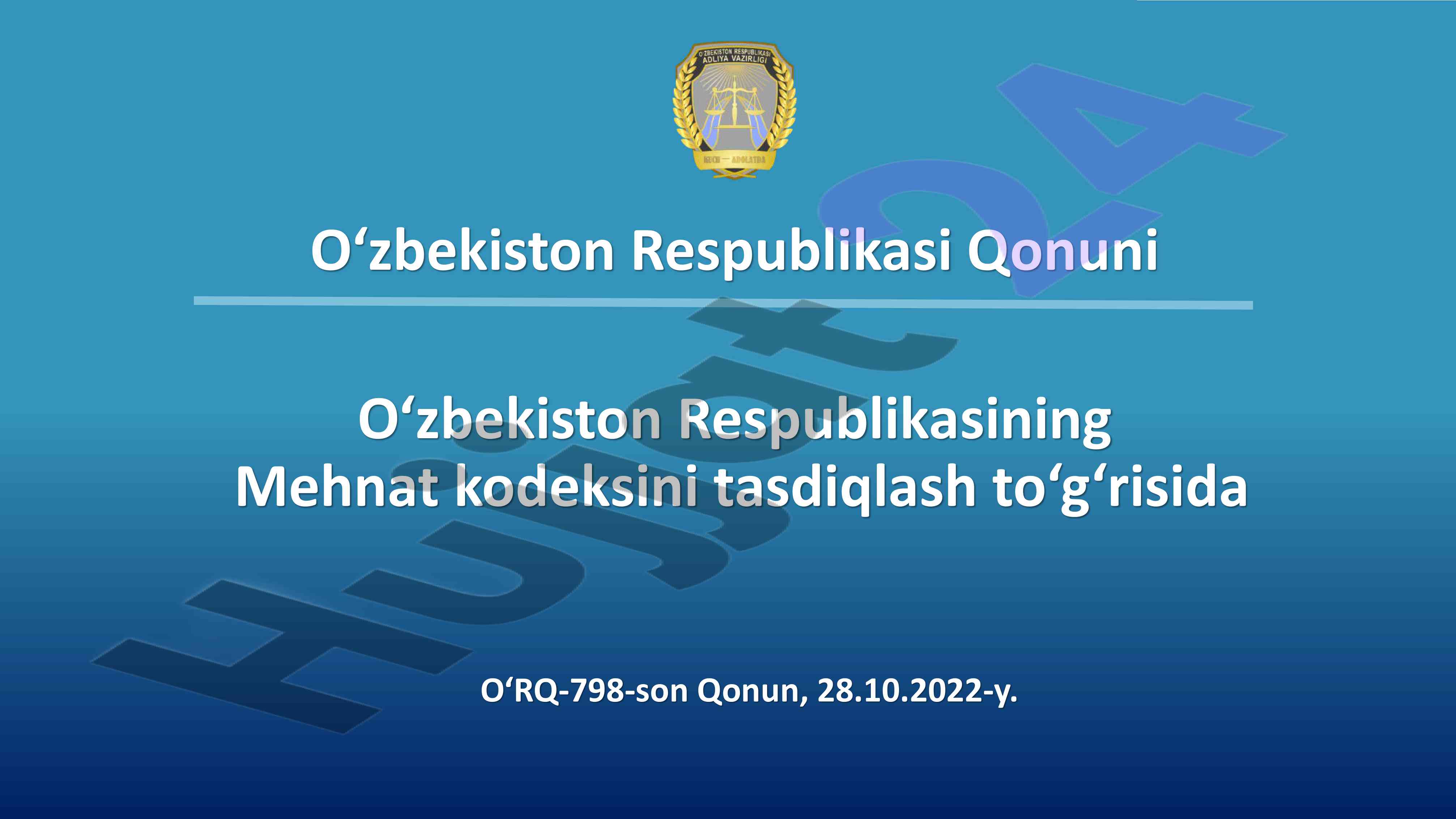 O‘zbekiston respublikasining mehnat kodeksi haqida ma'lumot