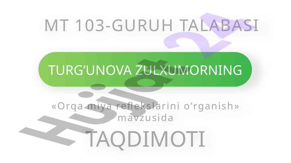 Orqa miya reflekslarini oʻrganish taqdimoti