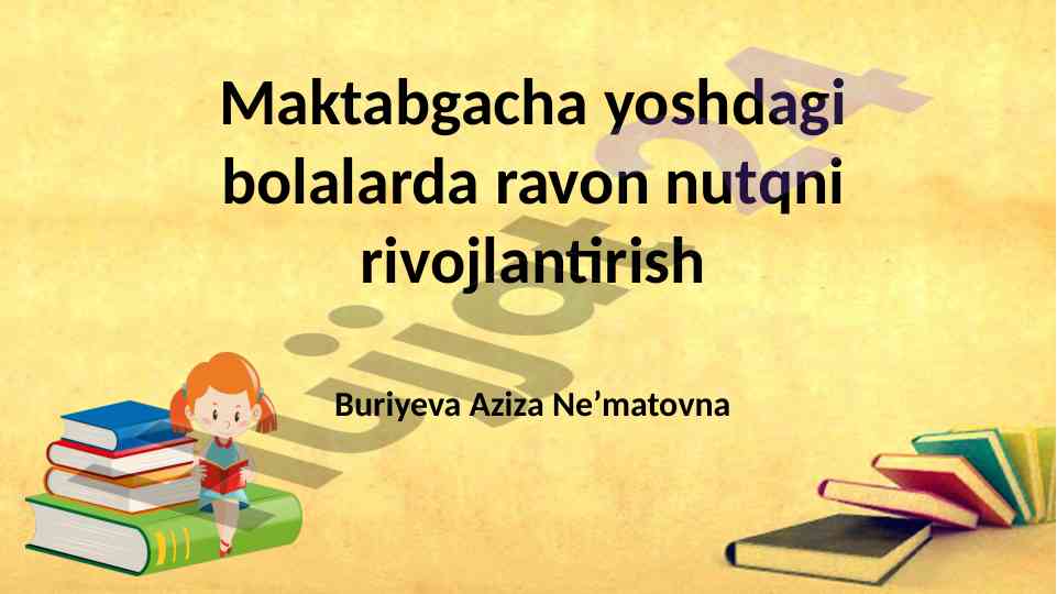 Ravon nutqni rivojlantirish maktabgacha bolalarda
