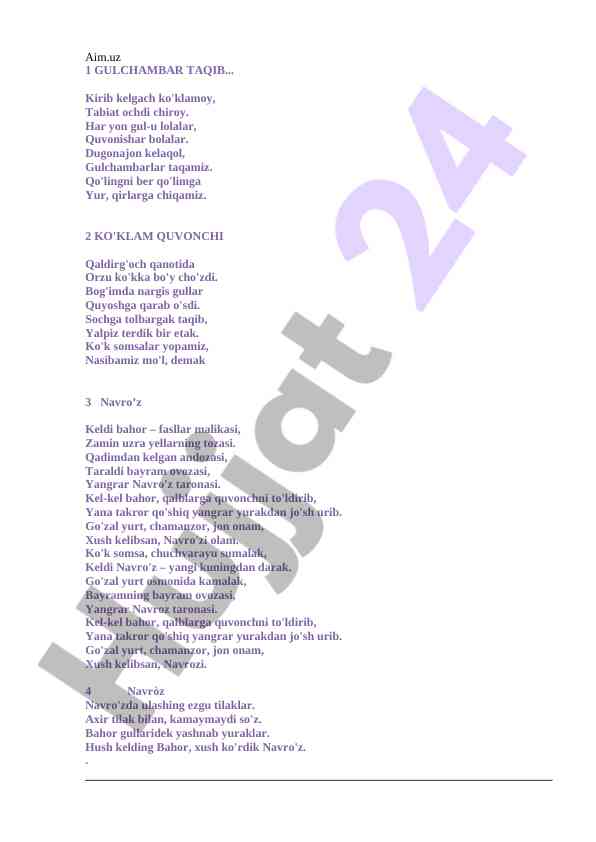 Navro'z bayrami poetikasining mavzusi