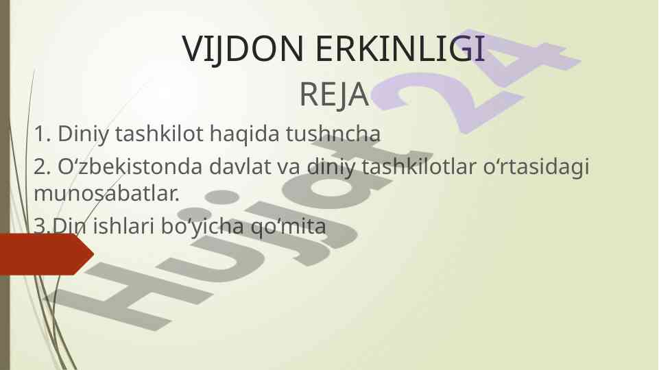 DINIY TASHKILOT VA UNING FAOLIYATI