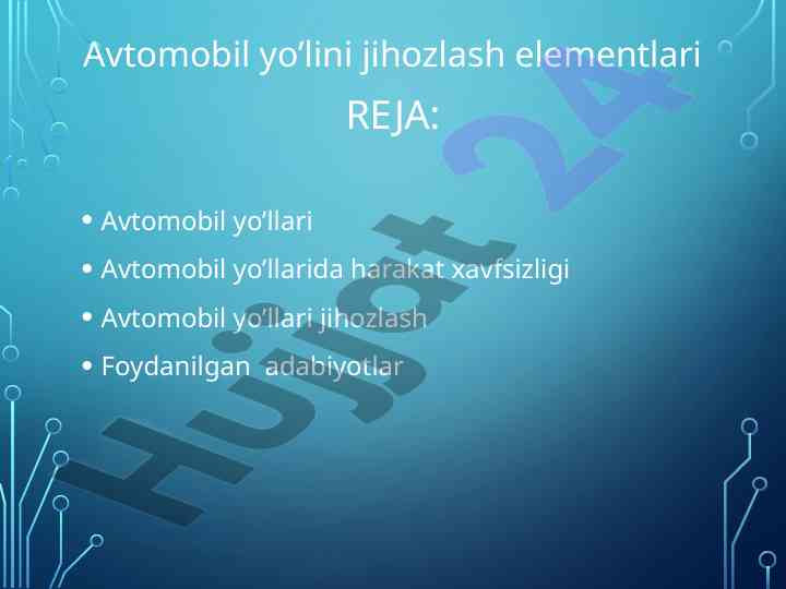 Avtomobil Yo'llarida Harakat Xavfsizligi