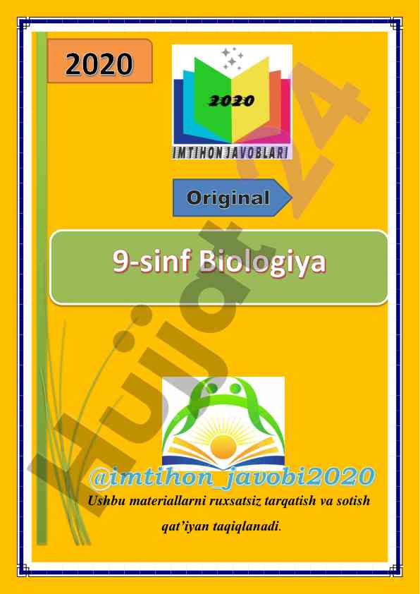 Biologiya 9-sinf metodlari va usullari