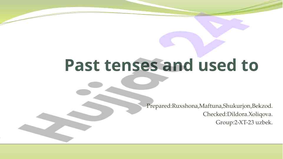 Past tenses and used to overview for students