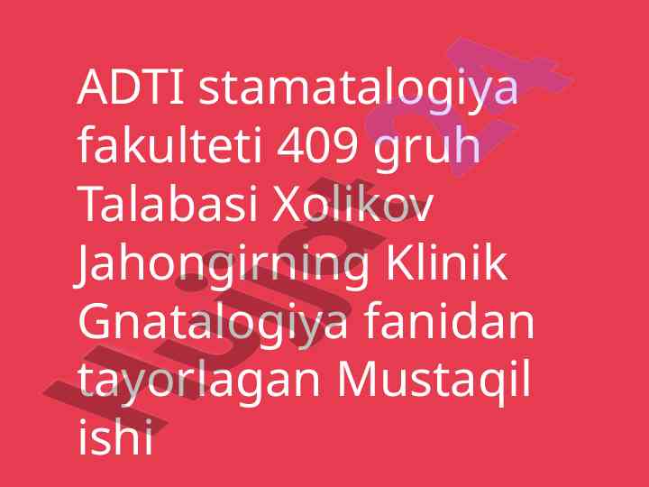 Tishning qattiq to'qimalarini charxlash mezoni