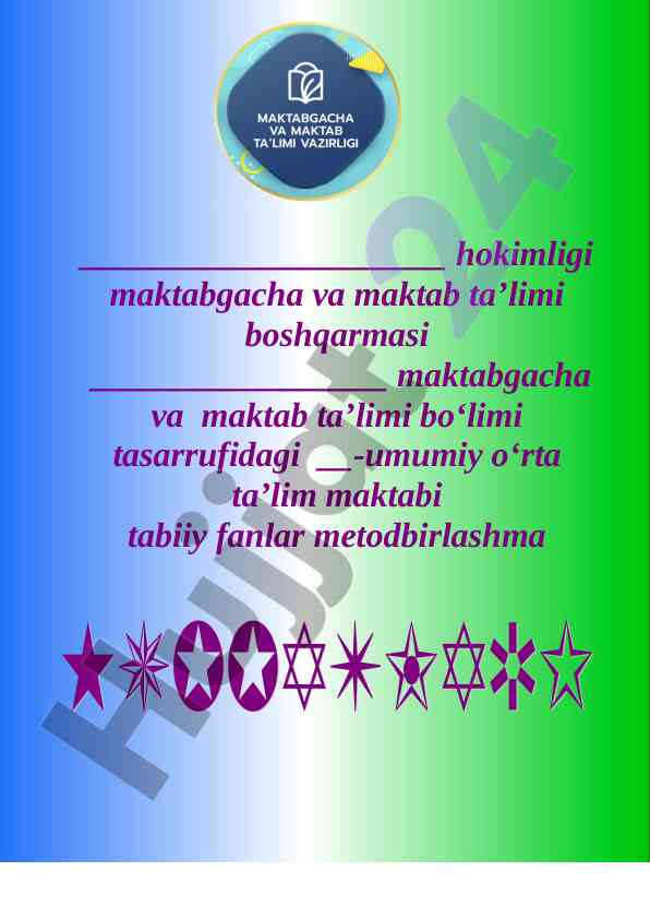 Vazirlikning ustuvor vazifalari va metodbirlashma