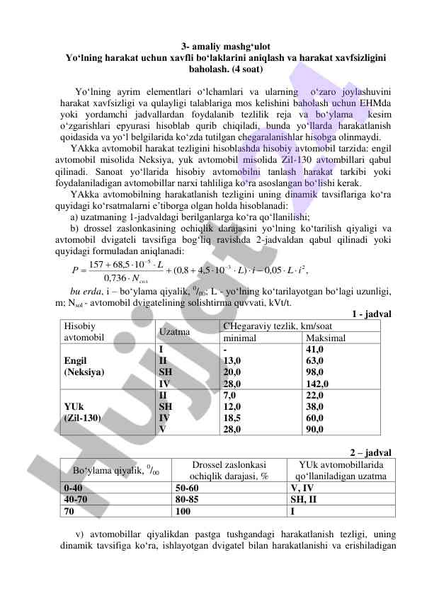 Yo‘l harakat xavfsizligini baholash amaliyoti