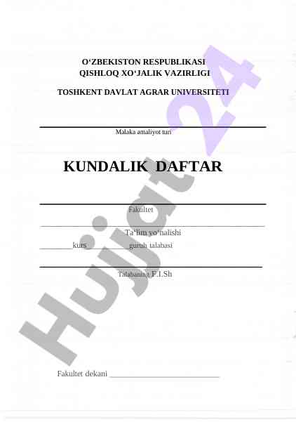 Malaka amaliyoti kuni dasturi va nazorat