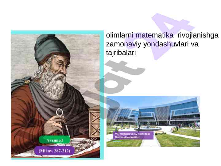 Zamonaviy yondashuvlar va tajribalar matematika rivojlanishi