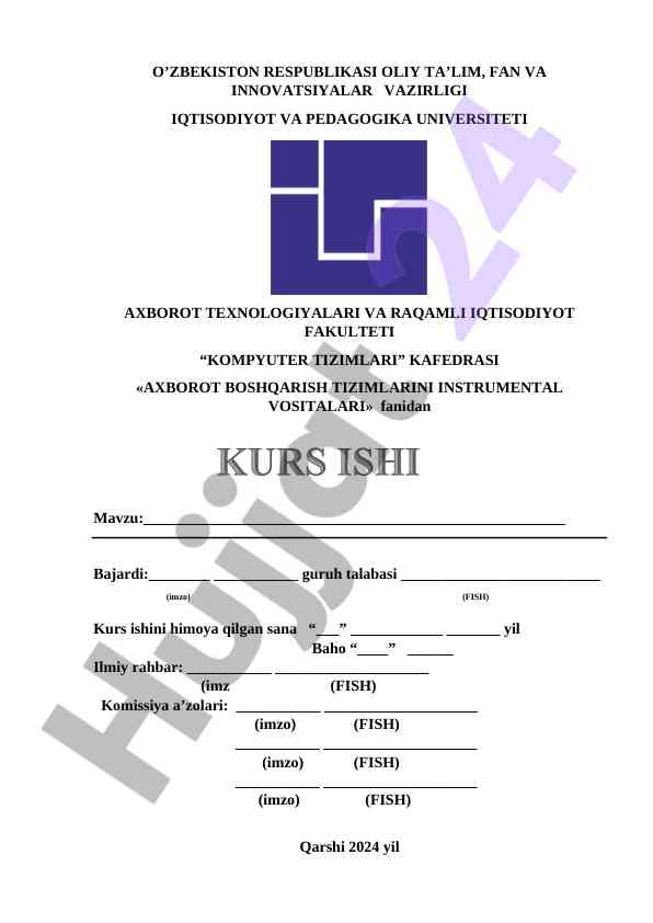 Axborot boshqarish tizimlari instrumental vositalari