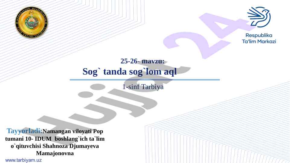 Sog‘lom turmush tarzi va kamqonlikni oldini olish
