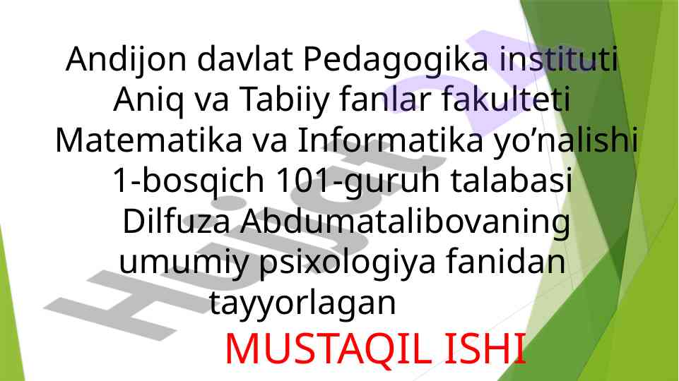 Gerontopsixologiya haqida umumiy tushuncha