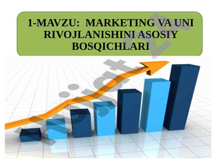 Marketing va uni rivojlanishini asosiy bosqichlari