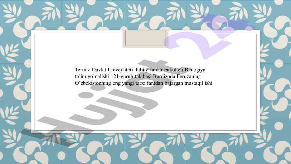 Yuksak ma'naviyatli yoshlarni tarbiyalashda o'rta osiyo