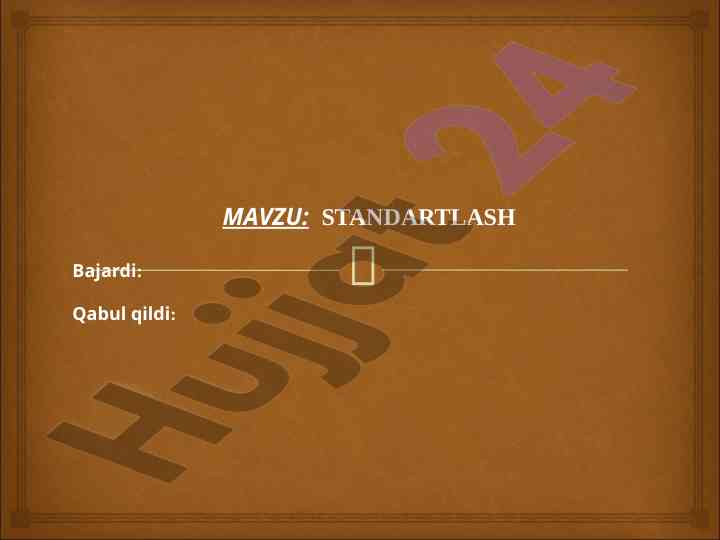 Standartlash tarixi va rivojlanishi