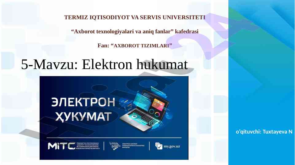 Elektron hukumat va axborot texnologiyalari tushunchasi