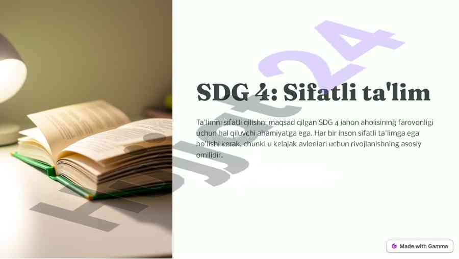 Sifatli ta'lim va sdg 4 ta'lim siyosati