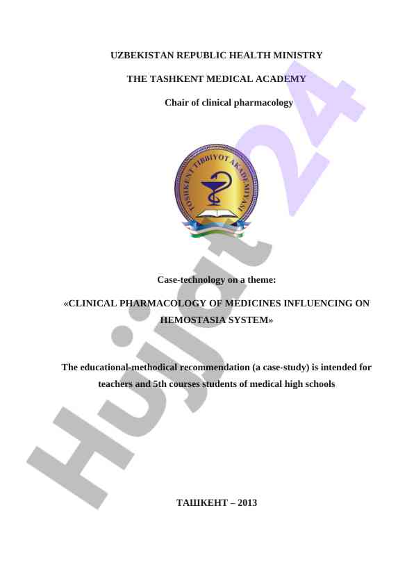 Clinical pharmacology of medicines influencing hemostasis