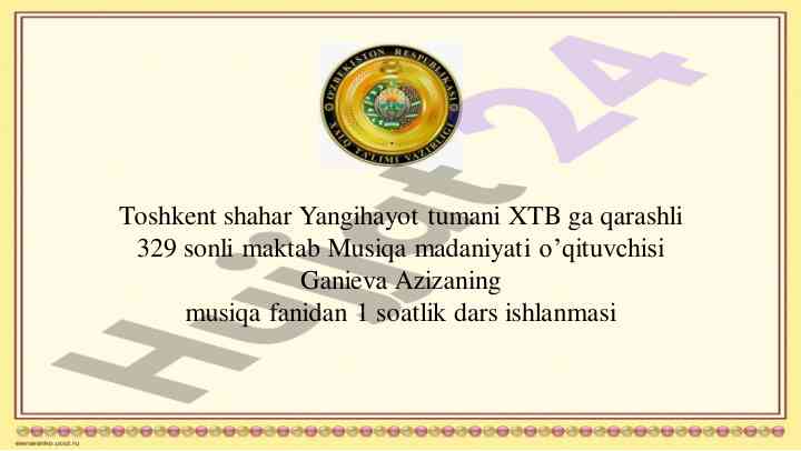 Musiqa fanidan dars ishlanmasi tajribasi
