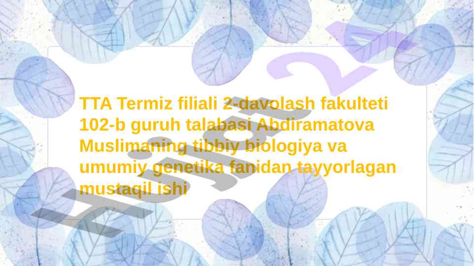 Postembrional rivojlanishning umumiy qonuniyatlari