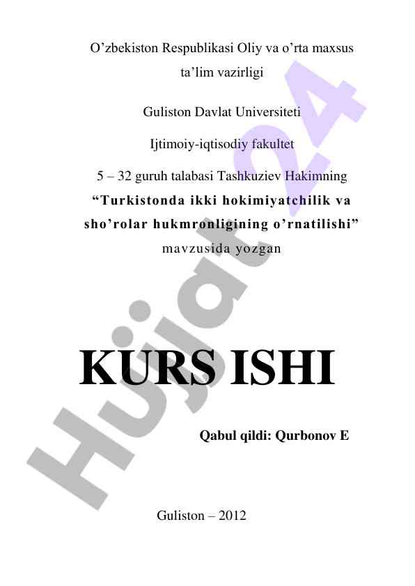Turkistonda ikki hokimiyatchilik va sho‘rolar hukmronligi