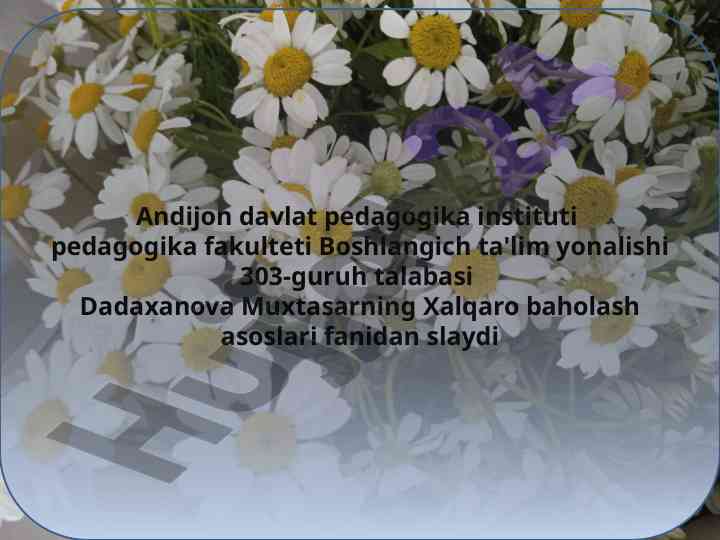 Oesd kompetensiyalari va baholash asoslari