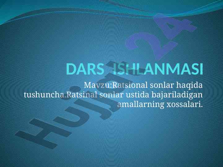 Ratsional sonlar haqida tushuncha