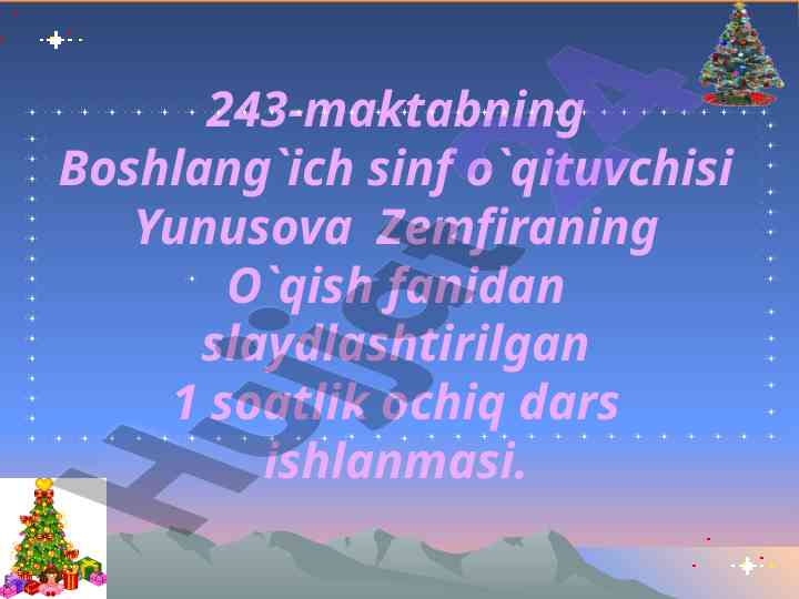 Ochiq dars ishlanmasi: qish bo’lmasa-chi