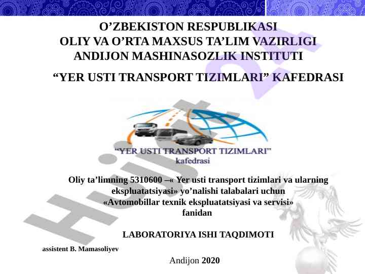 Tormoz tizimiga xizmat ko'rsatish ishlari texnologiyasi