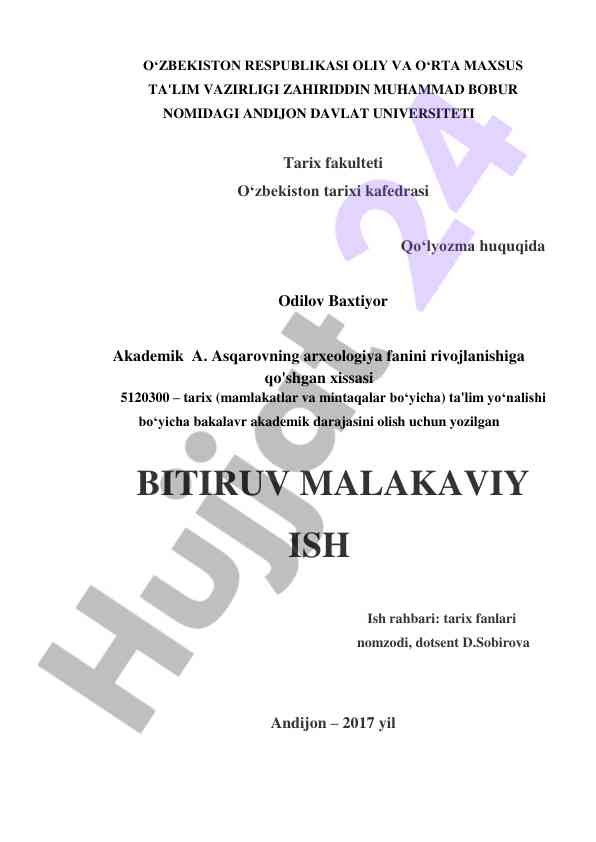 Akademik a asqarov arxeologiya faniga qo'shgan xissasi