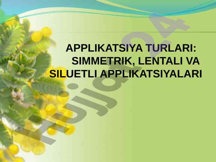 Applikatsiya turlari va ularning rivojlanishi