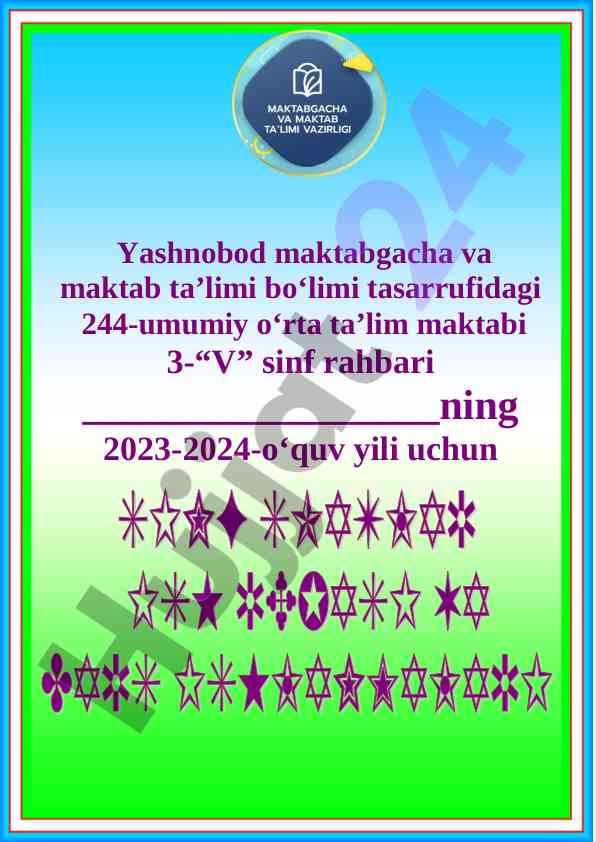 Sinf soati mashg‘ulotlari uchun o‘quv-mavzu rejasi